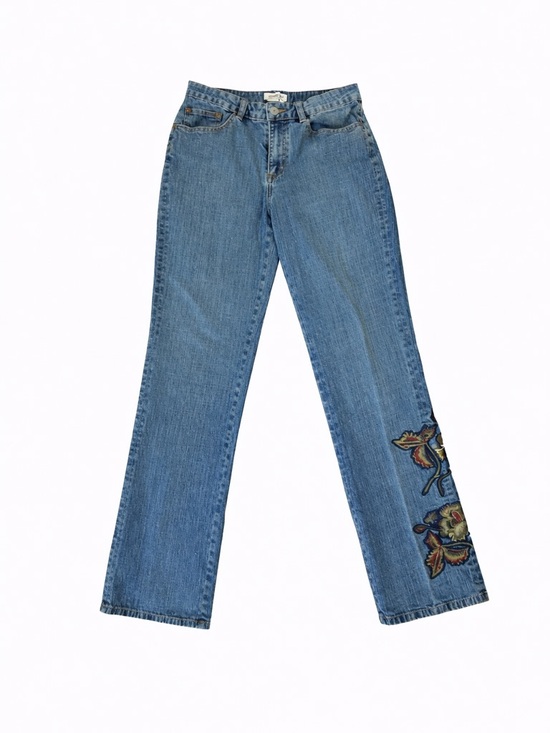 Arden B Vintage Y2K Embroidered Straight Leg Jeans Size 2 Floral Denim - Picture 9 of 9